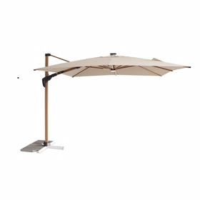 Roma parasol Ø3,5m sandfarvet med lys